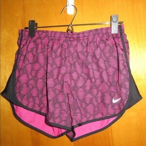 Nike Shorts Pink Black Pattern Running Athletic Moisture Wicking Small Sporty